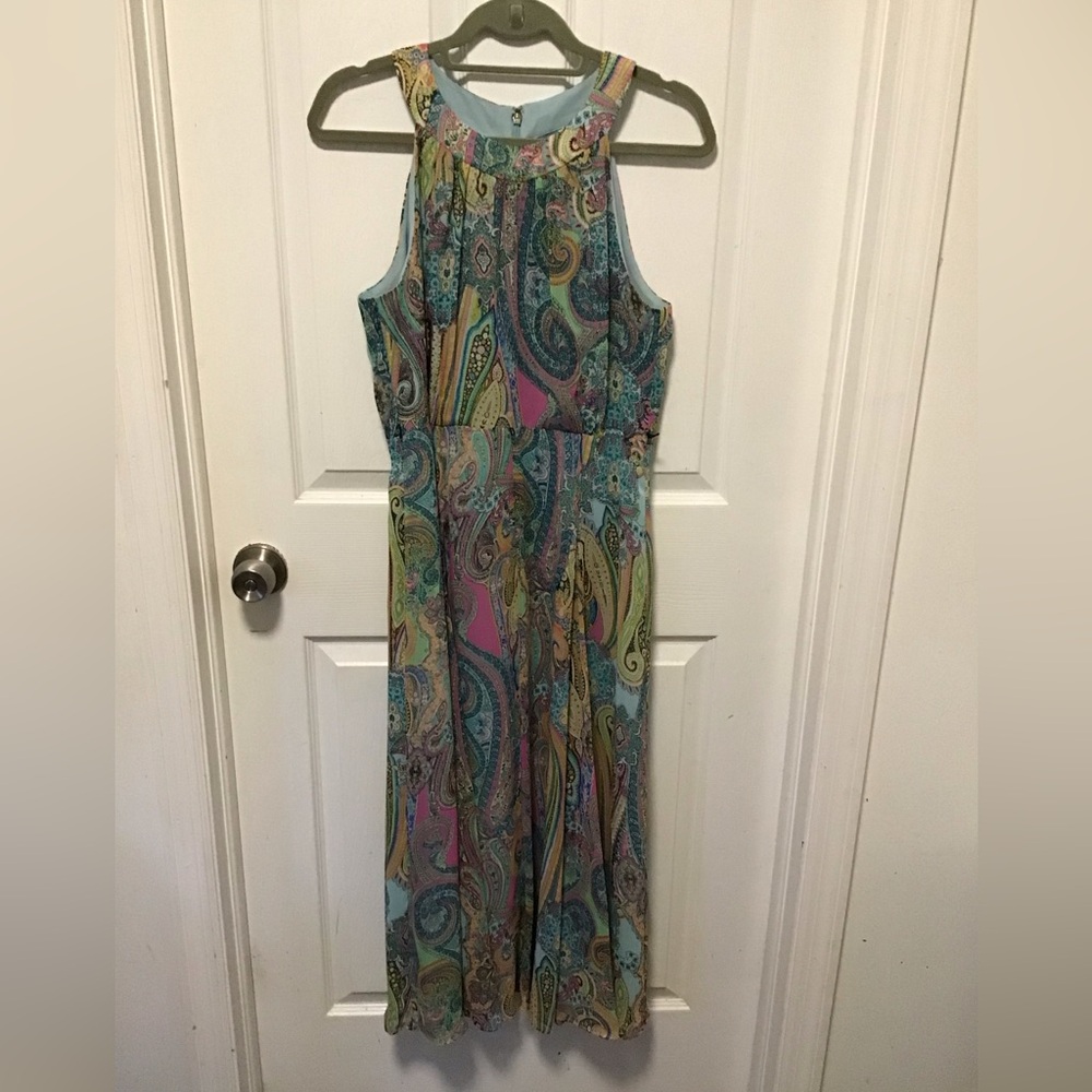 Tommy Hilfiger Paisley Print Chiffon Midi Dress 8